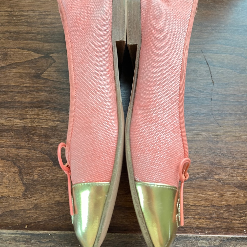 Chanel Pink and Gold Ballet Flats with Decorative Bows - Picture 6 of 10